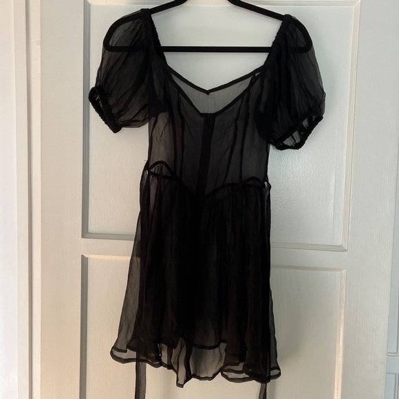 Fashion Brand Company Dresses & Skirts - Fashion Brand Company The Virgin Mini in Sheer Black Silk Size Small